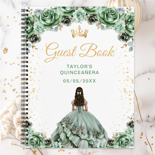 Sage Green Princess Quinceañera Livre d'or (Créateur téléchargé)