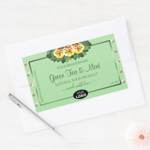 Sage Green Produit Étiquette Jaune Roses Bijoux Lo