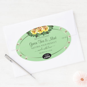 Sage Green Produit Étiquette Jaune Roses Bijoux Lo