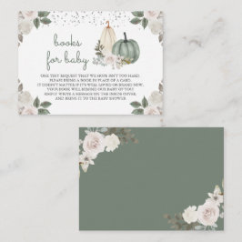 Sage Green Pumpkin Floral Fall Buchanfrage Begleitkarte