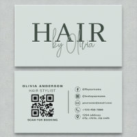 Sage Green QR Code Hair Stylist Modern