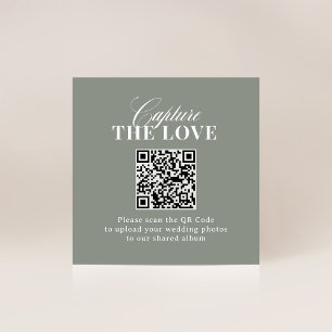 Sage Green QR-Code Hochzeit Capture the Liebe Begleitkarte