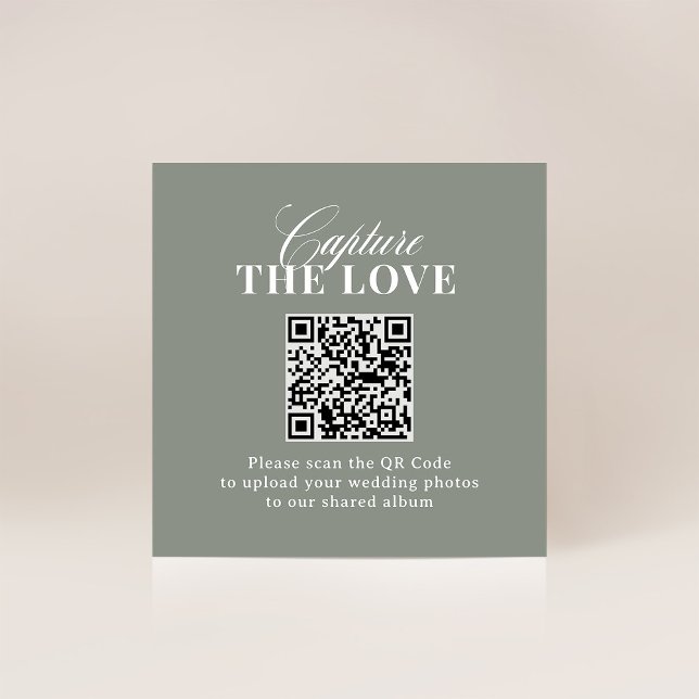 Sage Green | QR-Code Hochzeit Capture the Liebe Begleitkarte (Von Creator hochgeladen)