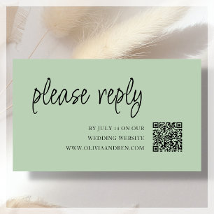 Sage Green   QR-Code   HochzeitsrSVP Begleitkarte