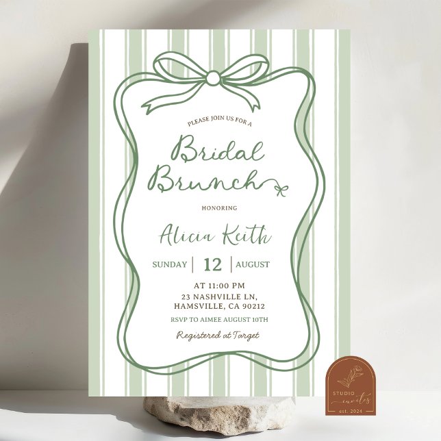 Sage Green Quirky Bridal Dusche Einladung (Von Creator hochgeladen)