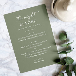 Sage Green Rehearer Menu Nuit avant