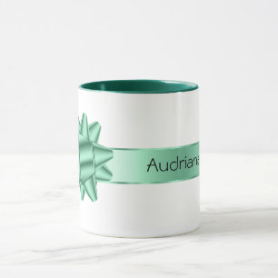 Sage Green Ribbon Bow Weihnachten Tasse