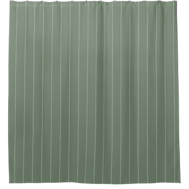 Sage Green rideau de douche à deux tons rayés (Devant)