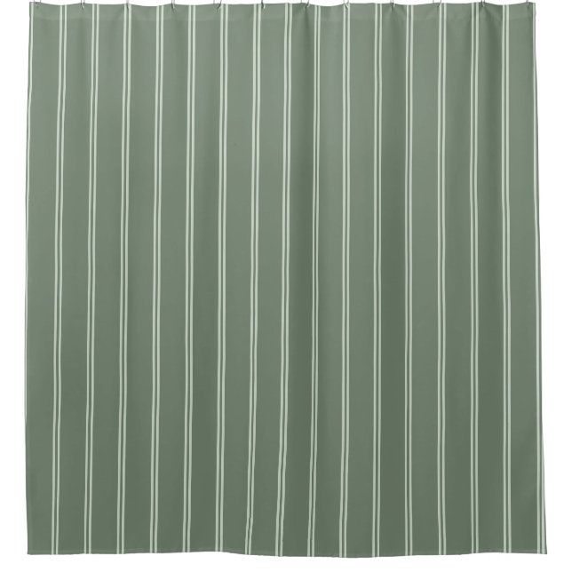 Sage Green rideau de douche à deux tons rayés (Devant)