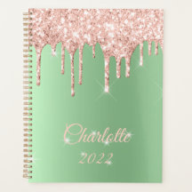 Sage Green Rose Gold Tropfen Glitzer Sparkone Mono