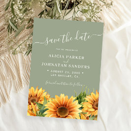 Sage green rustic boho floral summer wedding save the date