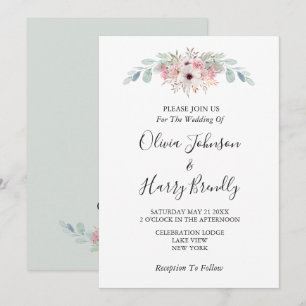 Sage Green Rustic Eucalyptus Wedding Einladung