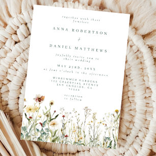 Sage Green Rustic Wildblume Wedding Einladung