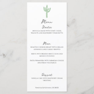 Sage Green Saguaro Cactus Mariage vertical Menu