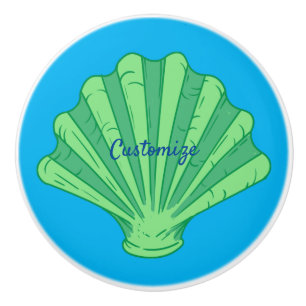 Sage Green Scallop Muschel Thunder_Cove Keramikknauf