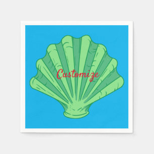 Sage Green Scallop Muschel Thunder_Cove Serviette