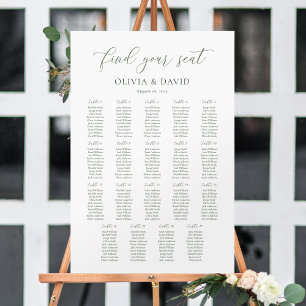 Sage Green Script 19 Tabellen Sitzungstabelle Poster