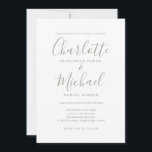 Sage Green Signature Script Einladung Hochzeit<br><div class="desc">Diese elegante und grüne Brauteinladung mit ihren charakteristischen Stilnamen kann mit Ihren Informationen in schicker Schrift personalisiert werden. Entwickelt von Thisisnotme©</div>