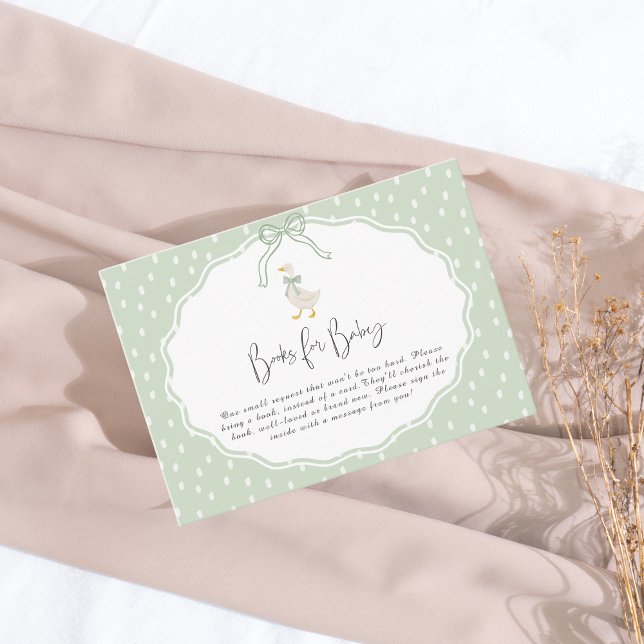 Sage Green Silly Goose Coquette Baby Shower Begleitkarte (Von Creator hochgeladen)