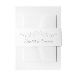 Sage Green Silver Blüh Elegante Hochzeit Einladungsbanderole