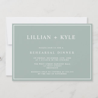 Sage Green Simple Chic Probe Dinner Einladung