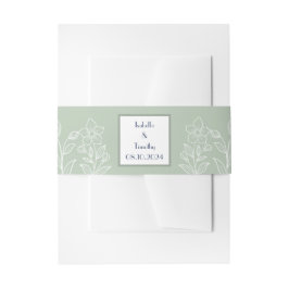 Sage Green Simple Elegante Moderne Hochzeit Einladungsbanderole