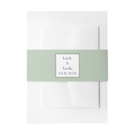 Sage Green Simple Elegante Moderne Hochzeit Einladungsbanderole