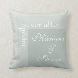 Sage Green Simple Modern Chic Script Hochzeit Kissen