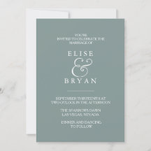 Sage Green Simple Modern Elegante Hochzeit Einladu