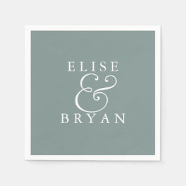 Sage Green Simple Modern Elegante Wedding Napkin Serviette