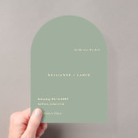 Sage Green Simple Modern Wedding Save the Date