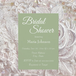 Sage Green Simple Style Brautparty Einladung