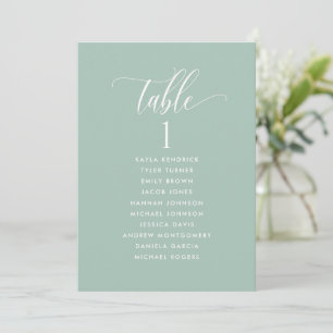 Sage Green, Sitting Plan Cards mit Gästennamen