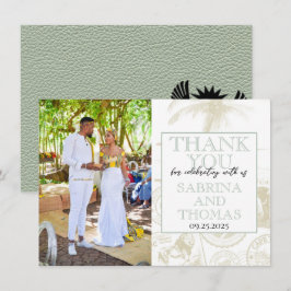 Sage Green South Africa Wedding Foto Vielen Dank Dankeskarte