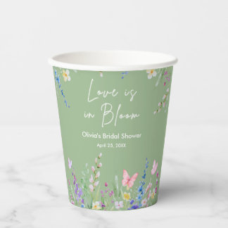 Sage Green Spring Love is in Bloom Bridal Shower Pappbecher