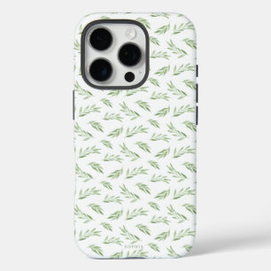 Sage Green Spring Verlasst Personalisierten Namen iPhone 16 Pro Hülle