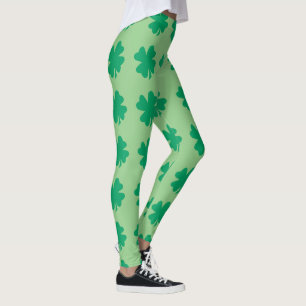 Sage Green St. Patrick's Day Shamrock-Blatt Cute Leggings