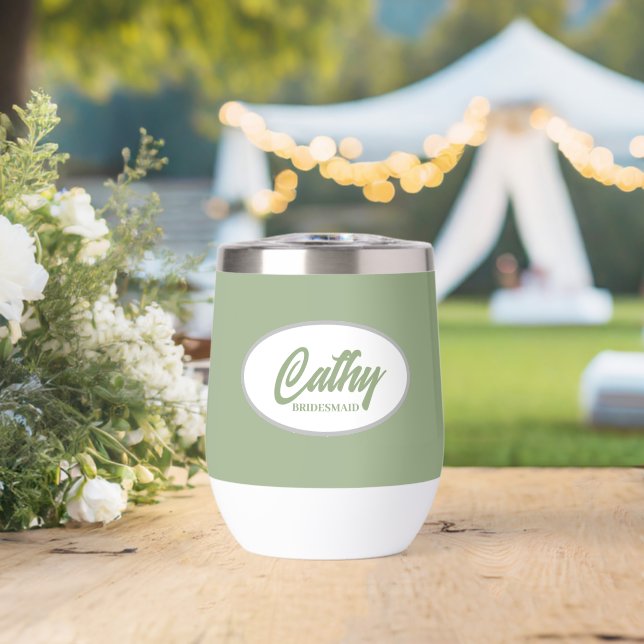 Sage Green stilisierte Name Wedding Bridesmaid (Hochzeit (gedreht))