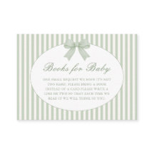 Sage Green Striped Baby Shower Enclosure Card