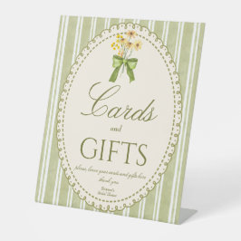 Sage green stripes elegant bridal shower gifts sockelschild