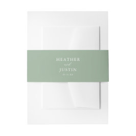 Sage Green Summer Rustic Elegante Hochzeit Einladungsbanderole