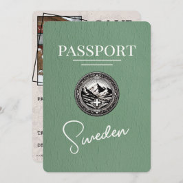 Sage Green Sweden Passport Save the Date