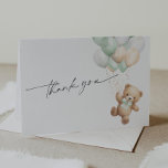 Sage Green Teddy Bären Wir können früh warten Them Dankeskarte<br><div class="desc">Lass deinen Gästen deine Dankbarkeit mit Pixel iaDesigns bewundernswert Niedliche Teddy Bear Gender Neutral Baby Shower Dankeschön You Card. Mit einem zauberhaften Teddy-Bären in Aquarellfarbe und einem hübschen, grünen Bändchen, erweckt er die Freude Ihrer Babydusche perfekt. Jede Karte misst 5, 6 x 4 Zoll, wenn sie gefaltet ist, sodass sie...</div>