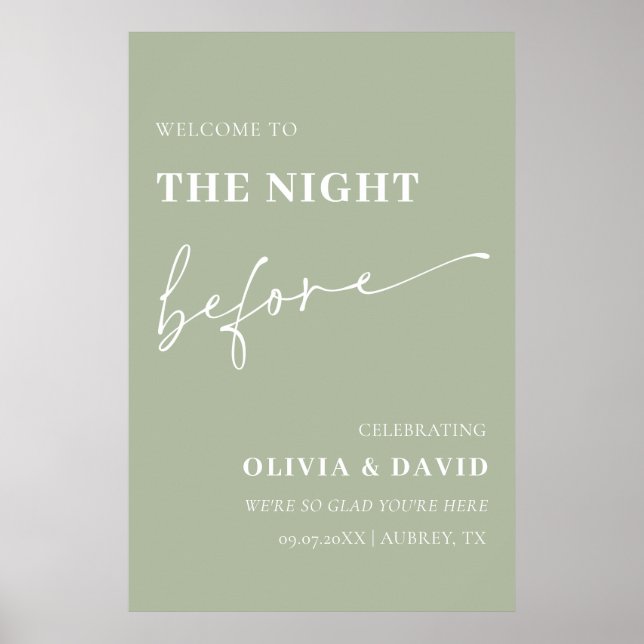 Sage Green The Night Before Probe Dinner Unterschr Poster (Vorne)