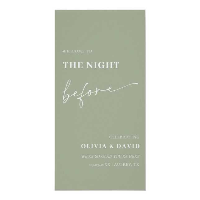 Sage Green The Night Before Probe Dinner Unterschr Poster (Vorderseite)