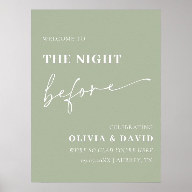 Sage Green The Night Before Probe Dinner Unterschr Poster (Vorne)