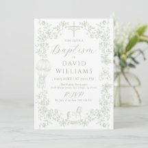 Sage Green Toile Boy Taufe Elegante