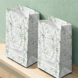 Sage Green Toile Classic Vintag Floral Wedding Kleine Geschenktüte