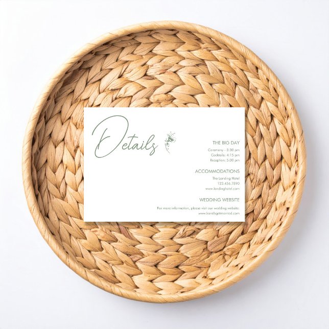 Sage Green Toile Details Begleitkarte (Von Creator hochgeladen)