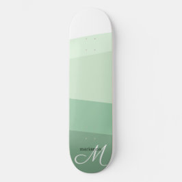 Sage Green Tones Geometric Pattern Skateboard